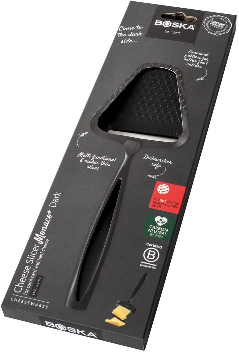 Boska Kaasschaaf Monaco+ Dark - Design kaasschaaf - Kaasschaaf voor harde kaas - Kaasschaaf donker - RVS - Vaatwasserbestendige kaasschaaf - Keukengerei - Keuken accessoires — cadeau in Kookcadeaus - foto 7