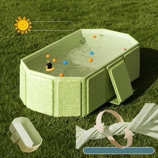 Opvouwbaar Babybadje - Draagbaar Kinderbad - Warmtebehoudend Verstevigd PVC - Stabiele 40° Driehoekige Ondersteuning - Afvoeropening aan de Onderzijde - In Eén Seconde Uitklapbaar en Ruimtebesparend - Voor Thuis en Reizen — afbeelding 4