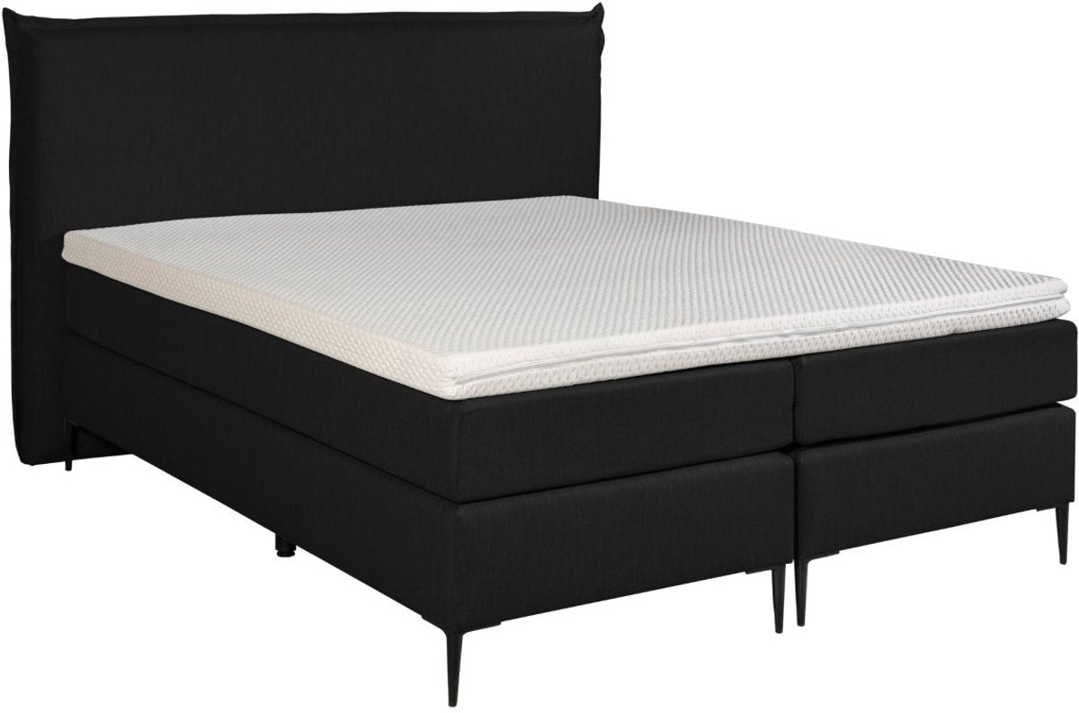 Mörgenn Boxspring LEUK - Complete Hotel Boxspring met Pocketvering - Luxe 10cm Topper - Zwart - 90x210