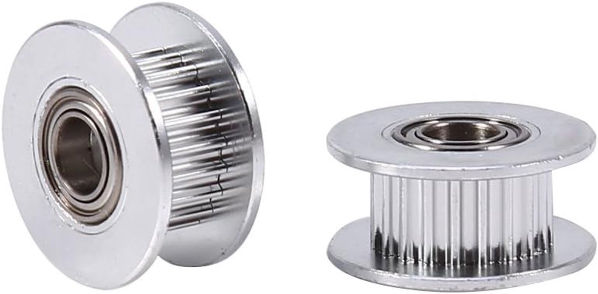 2 Stuks Aluminium 5 Mm Binnendiameter, 6 Mm Spanrol, Tandriemaandrijving, Spanrol Met Lager Voor 3D-Printer