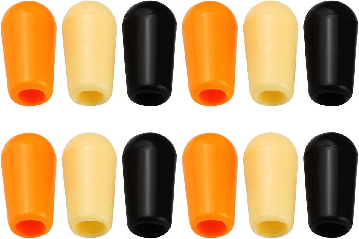 12x 3 Manier Gitaar Tuimelschakelaar Tips Top Hat Toggle Selector Tip Plastic Pickup Selector Schakelaar Knop Cap Voor Elektrische Gitaar Onderdelen Accessoires Schakelaar Cap 3 Kleuren