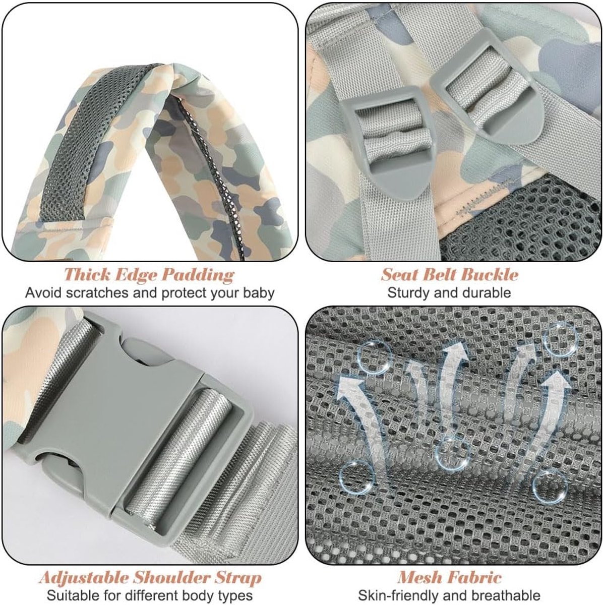 Baby Draagzak - Draagdoek Peuter - Baby Dragen - Ergonomisch Ontwerp - 0-36 maanden - Camouflage – foto 5