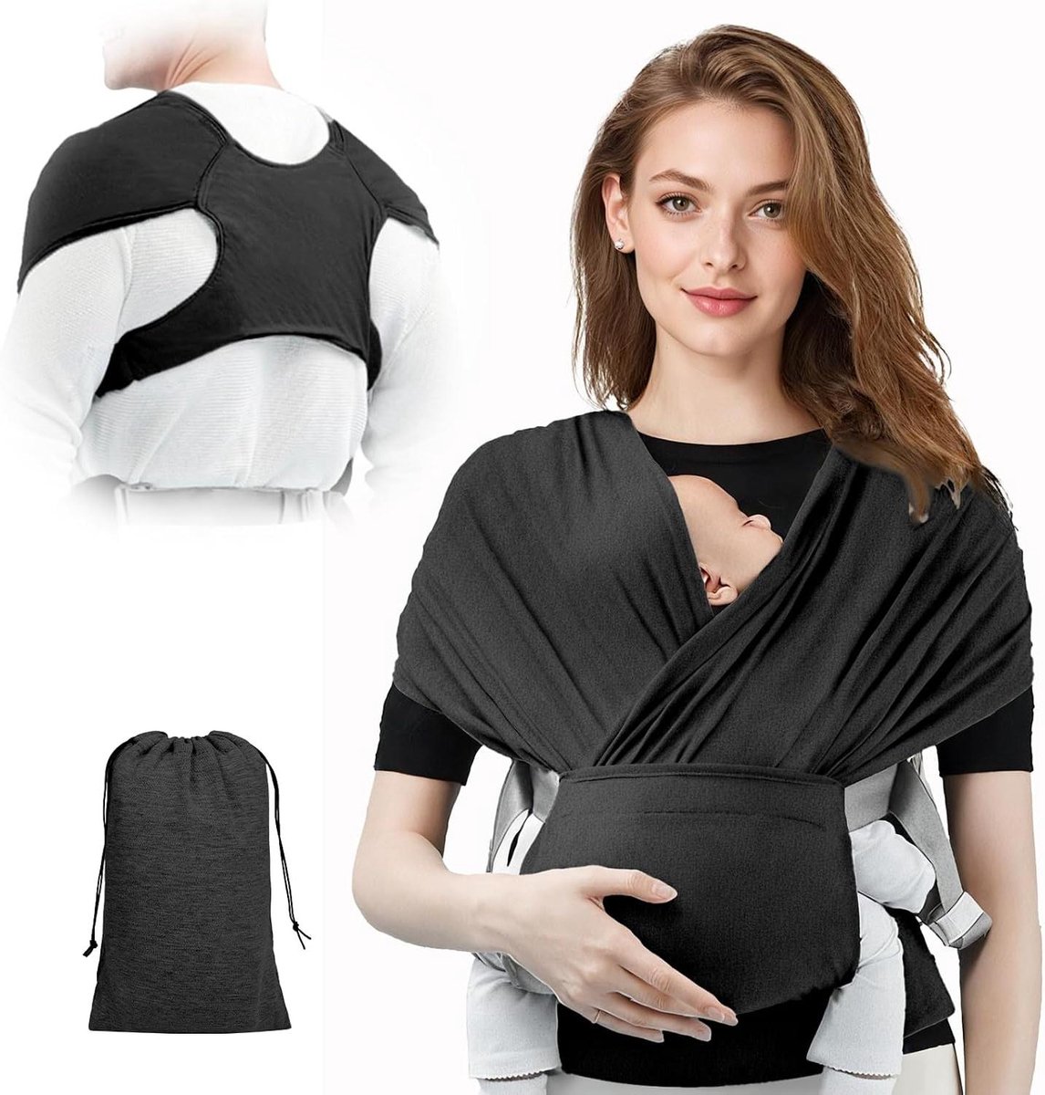 Draagbare Babydrager - Baby Draagzak - Baby Comfort - Ergonomisch Ontwerp - Tot 15 kg - Donkergrijs
