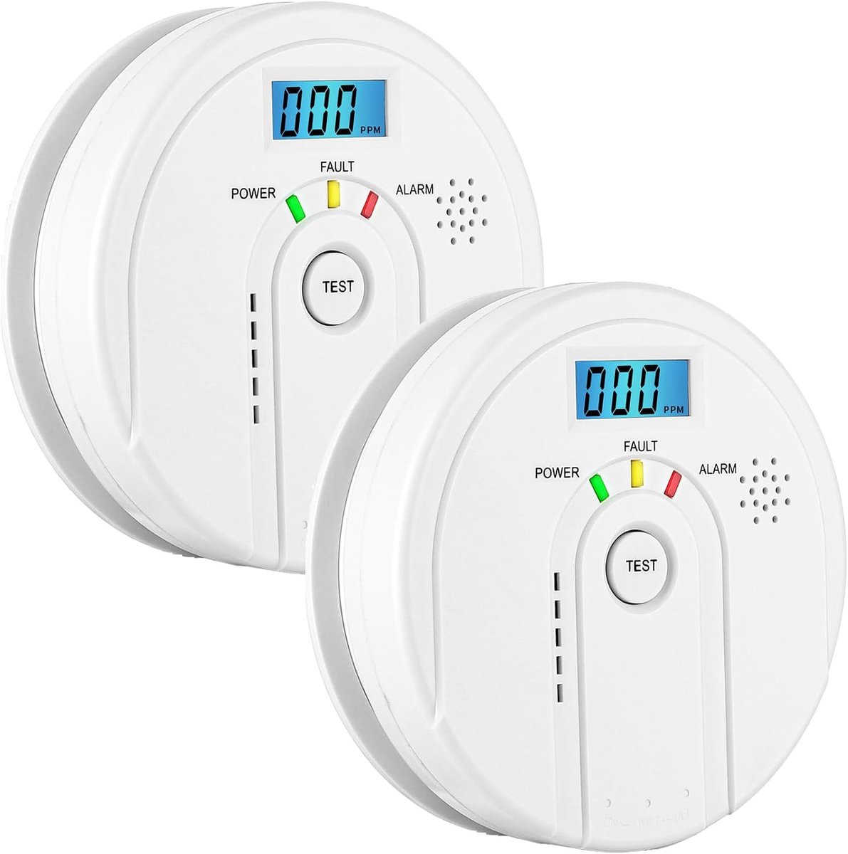 KZQ Koolmonoxidemelder - Batterij Gevoed - Met Lcd Display - 85db Alarm - Voldoet Aan En50291 - Geschikt Voor Thuisveiligheid - Zonder Aa Batterij - 2 Stuk