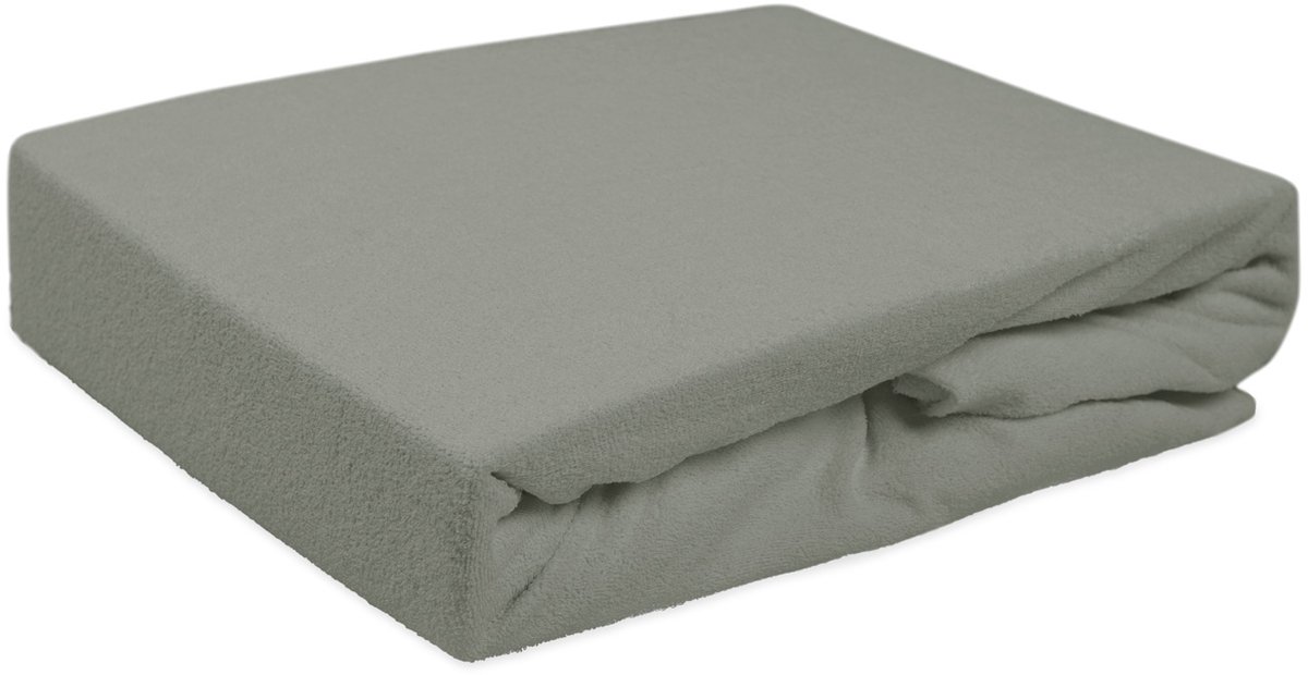Darymex Frotte Hoeslaken 180x200 cm - Met Elastiek Rondom - Grijs - Extra Zware Kwaliteit