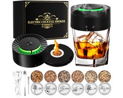 Whiskey rookoven - 9,5 x 9,5 x 6,1 cm - Cocktail rookset - Elektrische whisky rookoven - Geen open vlam - Met sfeerverlichting - Verlicht model