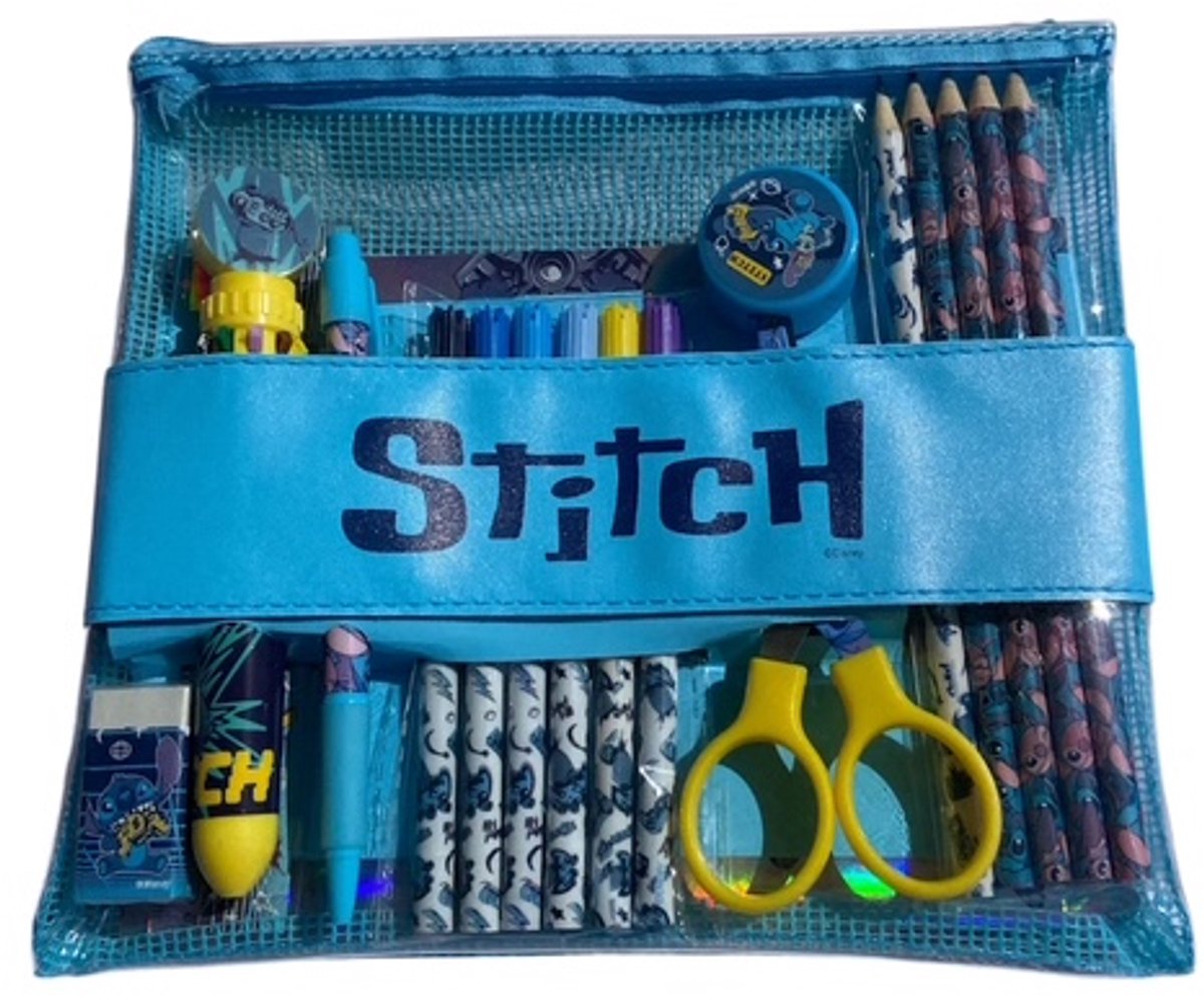 Disney Stitch Gevulde Etui - Schrijfwarenset - 19-delig - Blauw