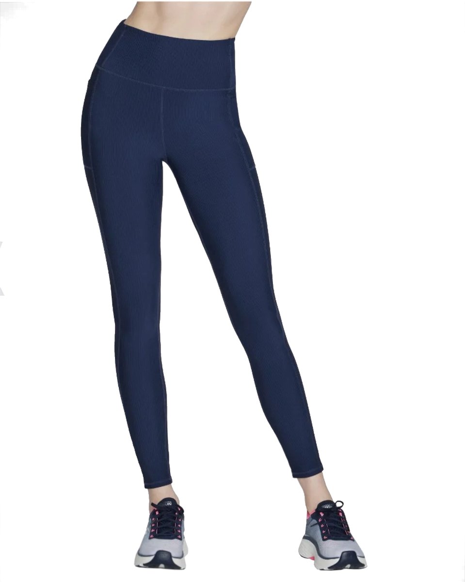 Skechers GO Flex Rib Fl HW Legging, Vrouwen, Marineblauw, Leggings, maat: XS