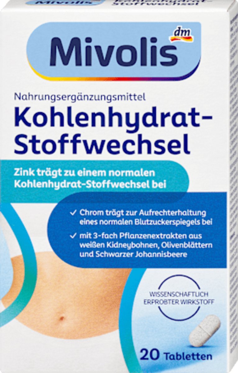 Mivolis Koolhydraatstofwisseling – 20 tabletten