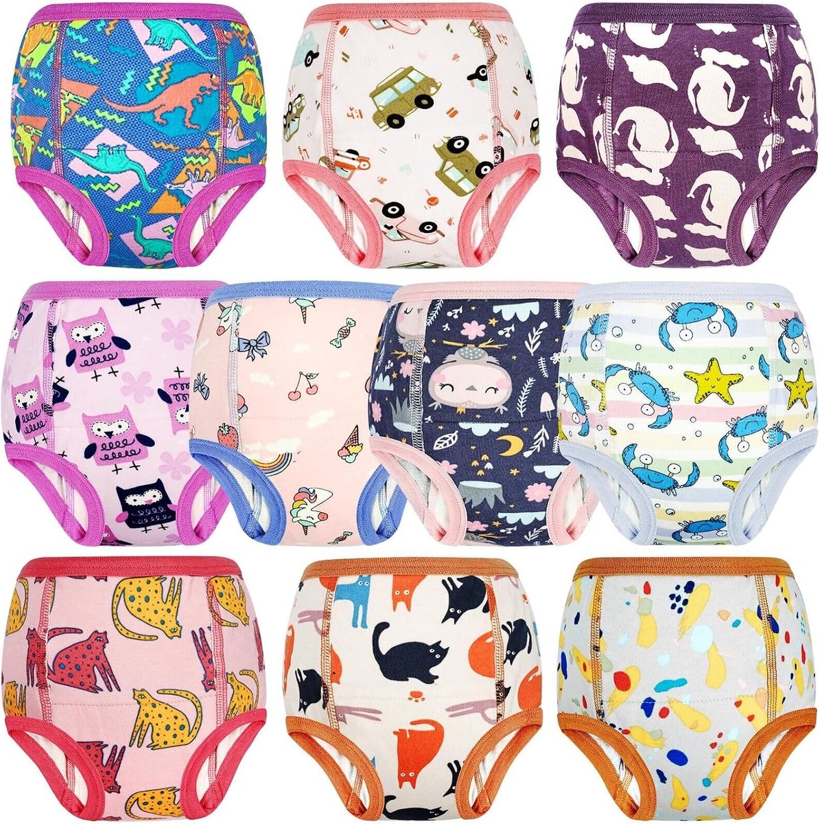 Potty training broekjes 160/9T - set van 10 - absorberend - ideaal voor zindelijkheidstraining - SnelShoppen