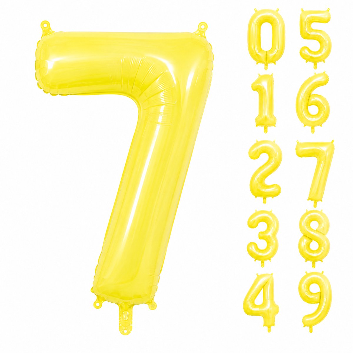 Fienosa Geel Cijfer 7 Ballon 101 CM - Nummer 7 - Cijferballon - XL Folieballon - Helium Ballon - Feestversiering - Verjaardag - Leeftijd - Getal