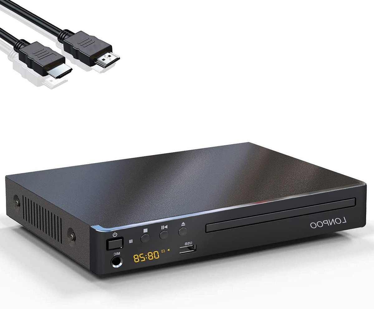 Compacte DVD Speler - Draagbare CD Speler - Films Kijken - Regiovrij Afspelen - Compact Formaat - Zwart