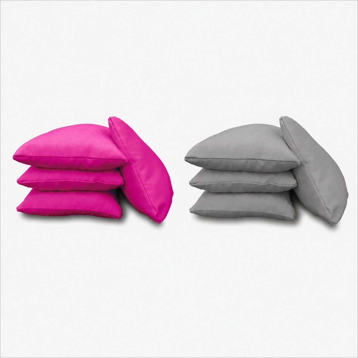 VOORDEELPAKKET - 2 x 4 Cornhole Bags / Zakjes in de kleuren GRIJS en FUCHSIA (Maisgevuld en volgens de officiële normen)