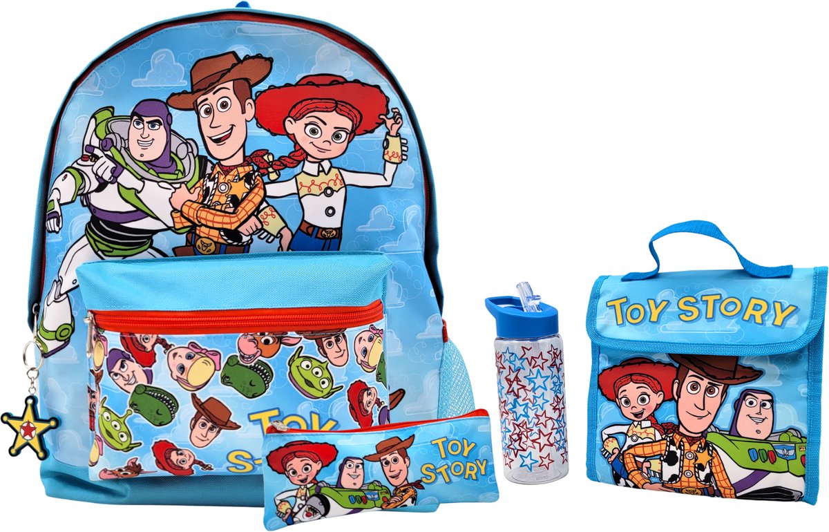 Disney Pixar Toy Story 5-delige Schoolset voor Jongens met Rugzak, Lunchtas, Drinkfles en Etui