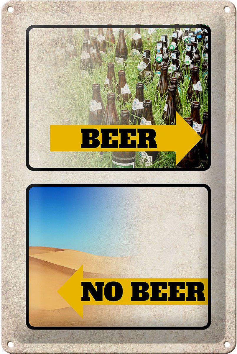 Blechschild Alkohol 20x30cm Bild Beer No Beer Bier