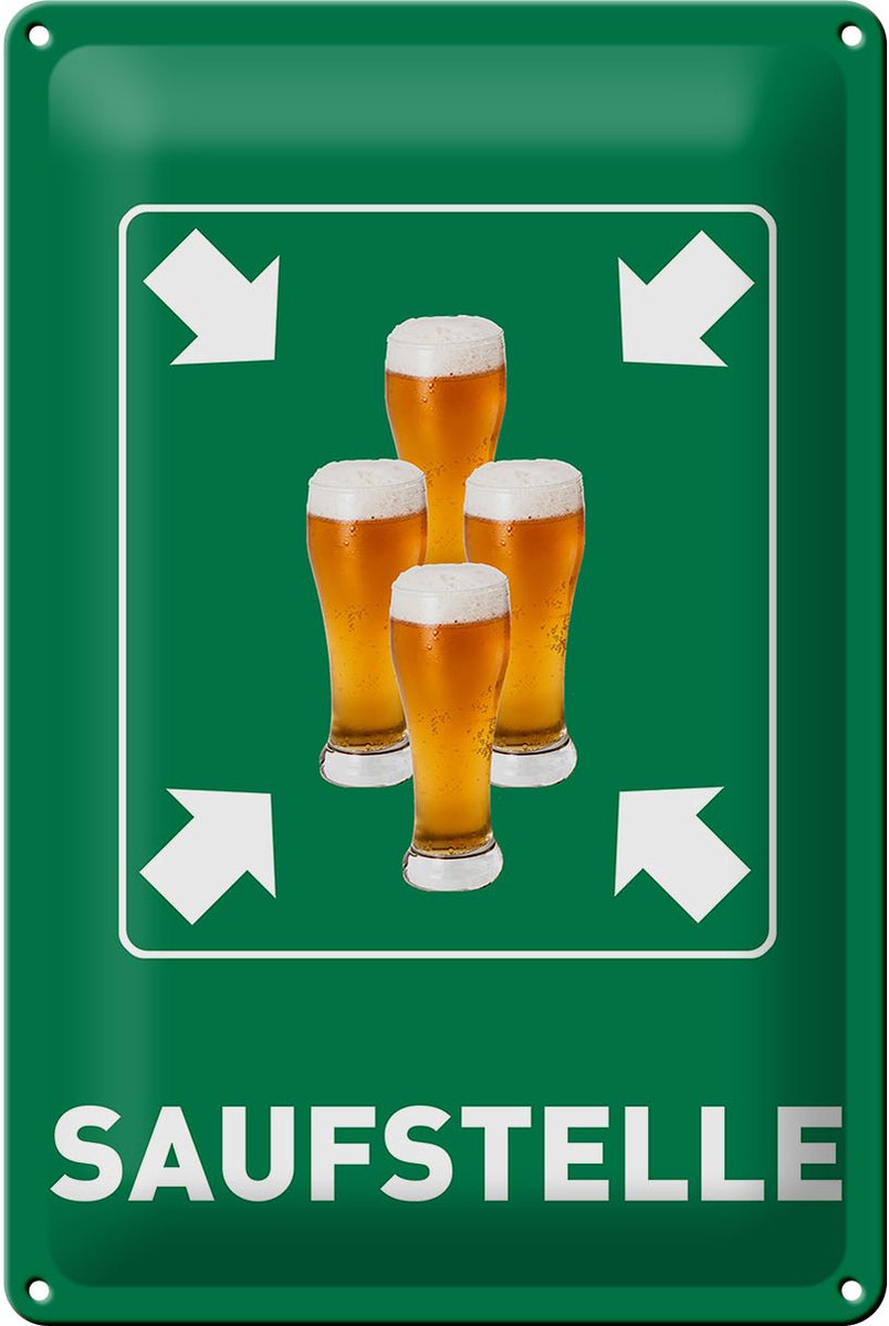 Blechschild 20x30cm Alkohol Saufstelle Biergläser Bier