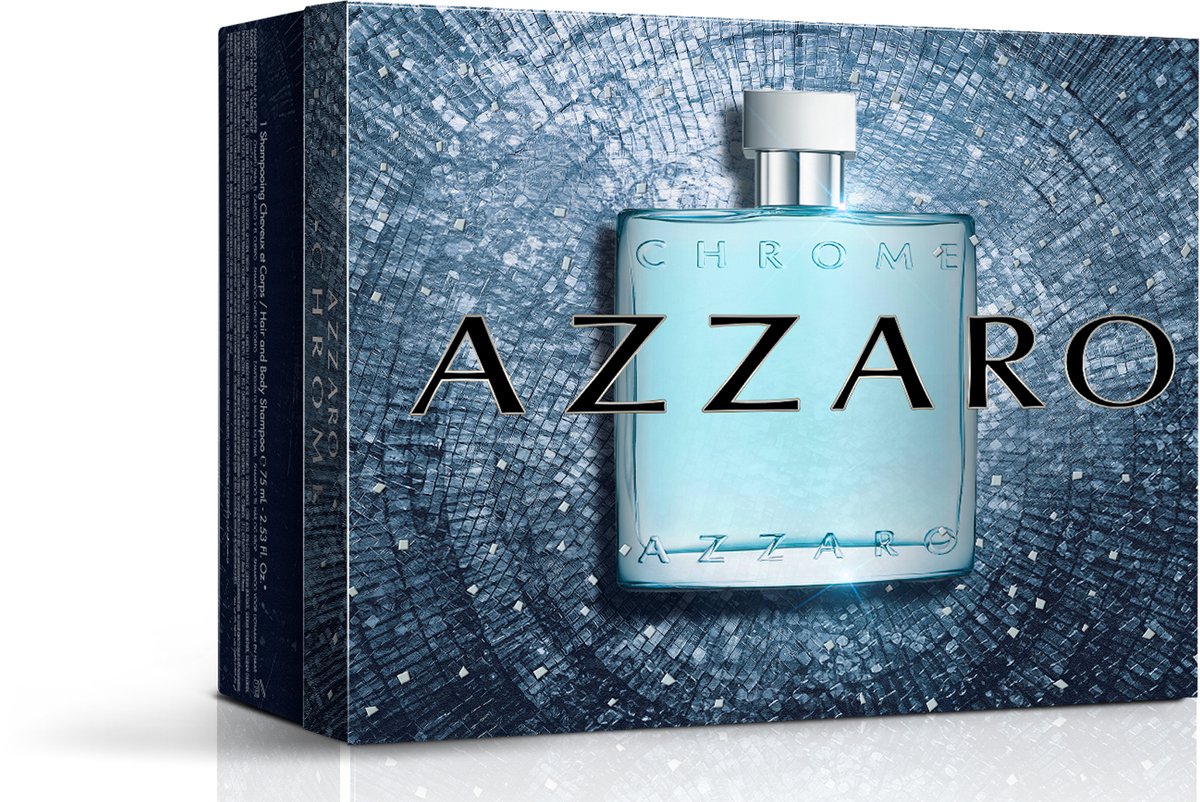 Azzaro Chrome Eau de Toilette Geschenkset - Citrus aquatisch parfum voor heren - 50ml en 10ml