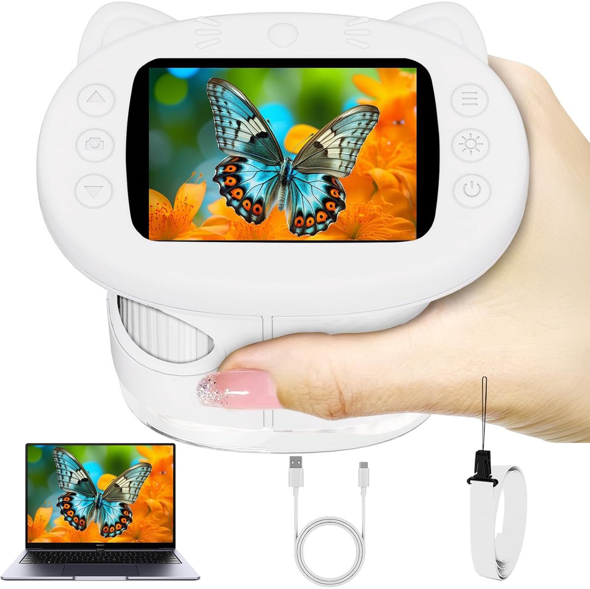 Microscoop Voor Kinderen - 2,4 Inch Digitale Microscoop - Handcamera Met 4x Zoom - Mini Zakvergrootglas