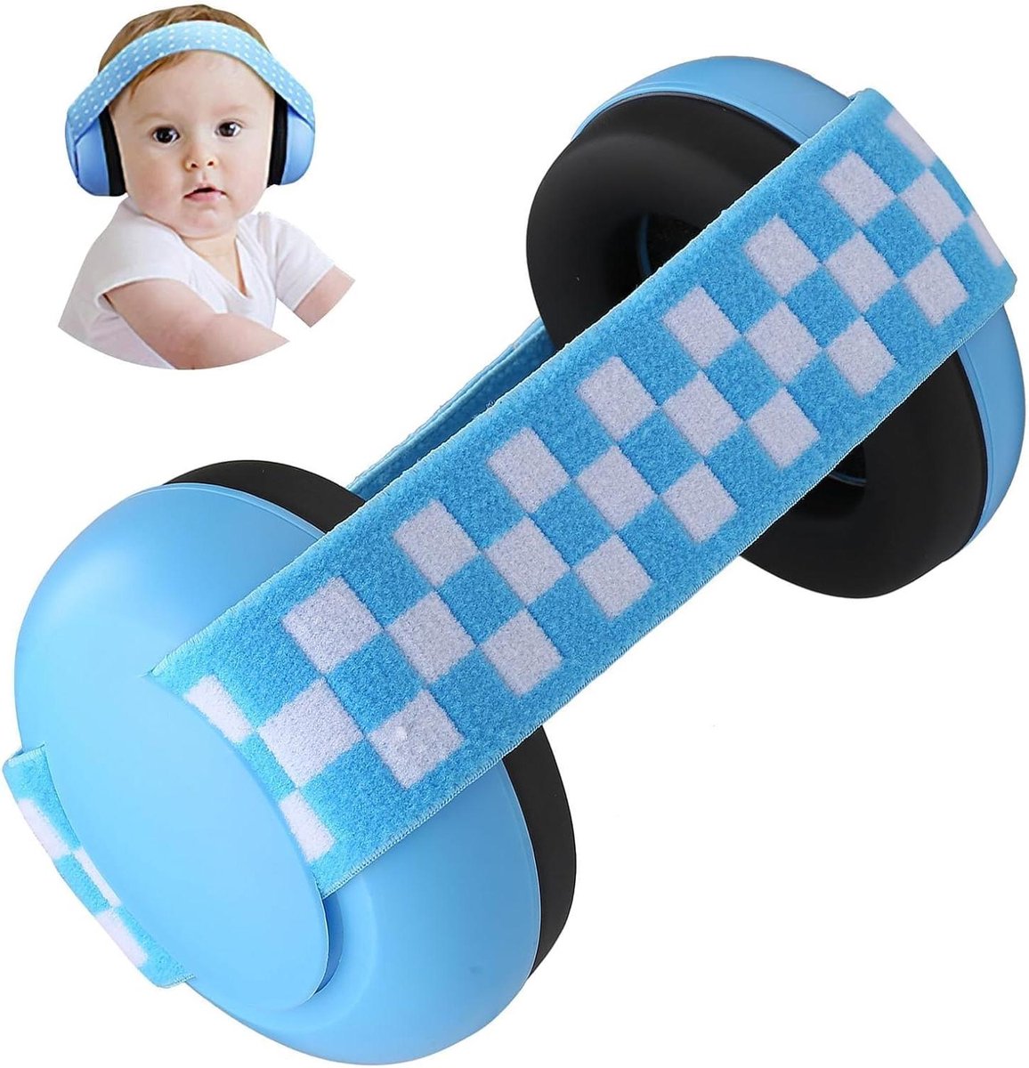 Baby Oorbeschermers - Baby Oorwarmers - Gehoorbescherming - Verstelbare Bandjes - 3 Maanden Tot 2 Jaar - Blauw