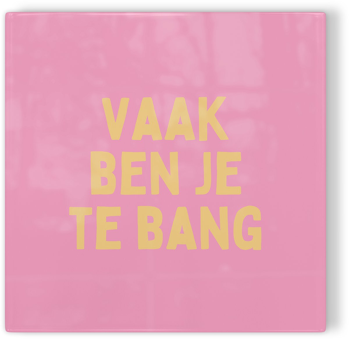 Tegeltje Vaak ben je te bang - roze - tegeltje inspiratie - tegeltje met tekst