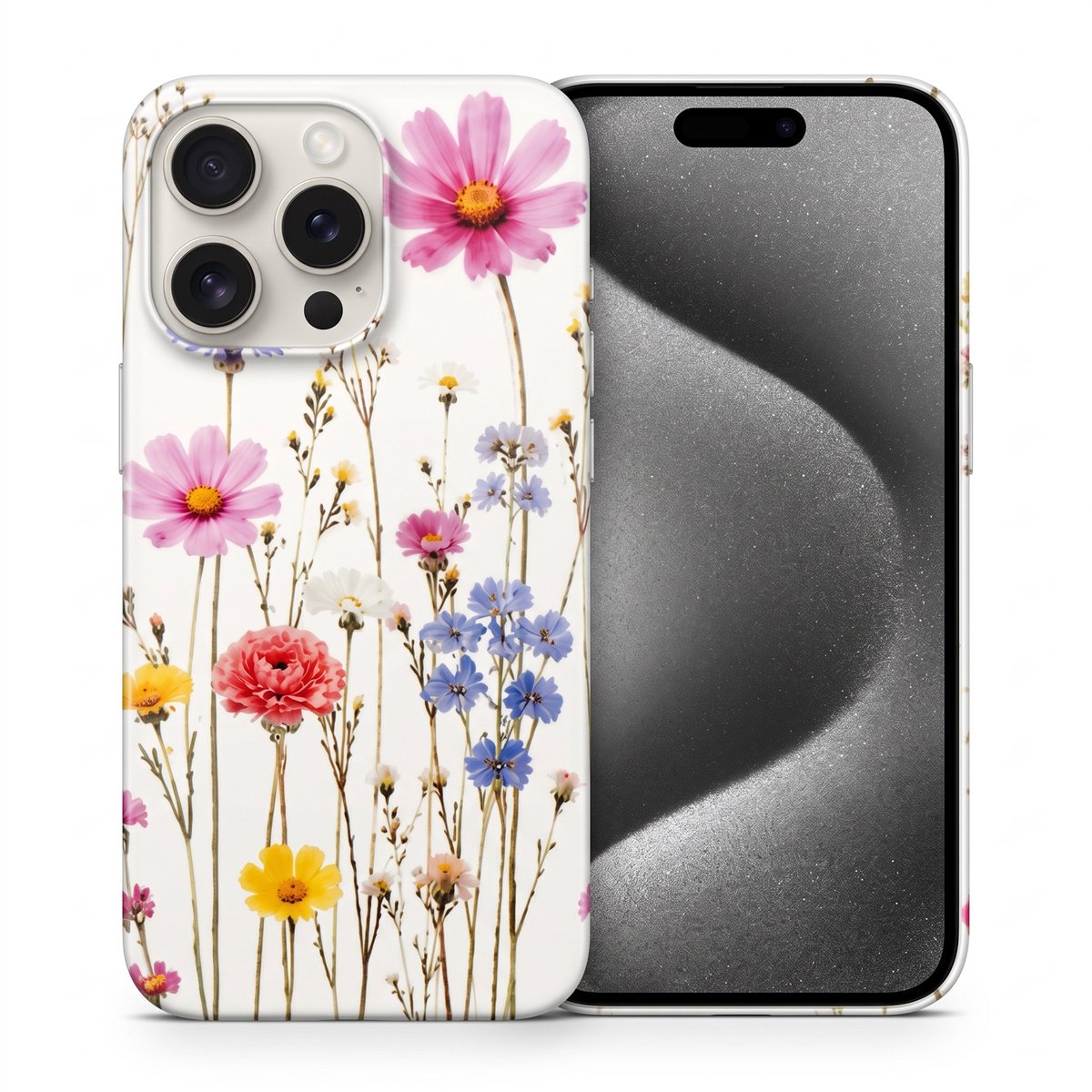Hoesje geschikt voor iPhone 14 Pro Max – Wild Bloemen – Exclusief Design – Polycarbonaat – Floral
