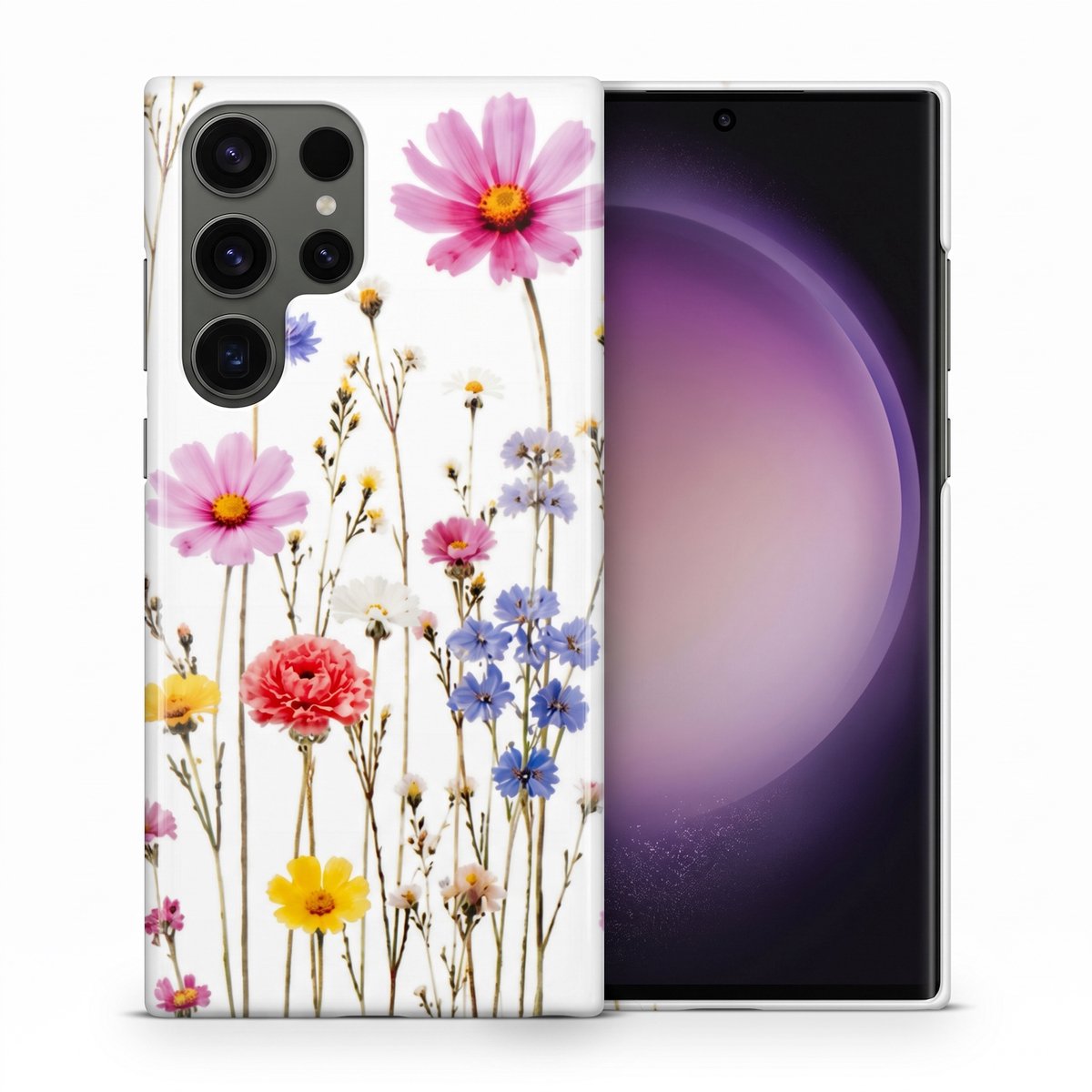 Hoesje geschikt voor Samsung Galaxy S23 Ultra – Wild Bloemen – Exclusief Design – Polycarbonaat – Floral