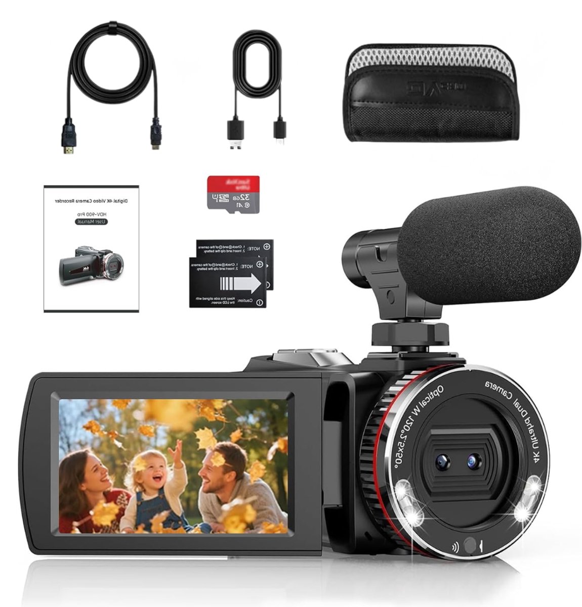 ApexArte® Vlog Camera voor Beginners - Videocamera voor Kinderen - Handycam