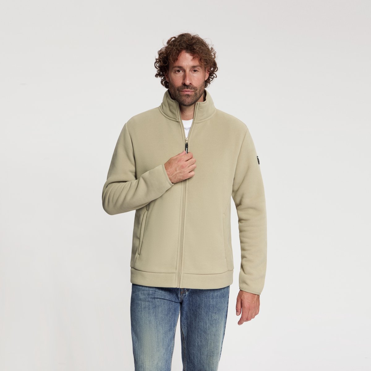 Travelin' Rolf Heren - Outdoorvest - Fleece - Lichtbruin
