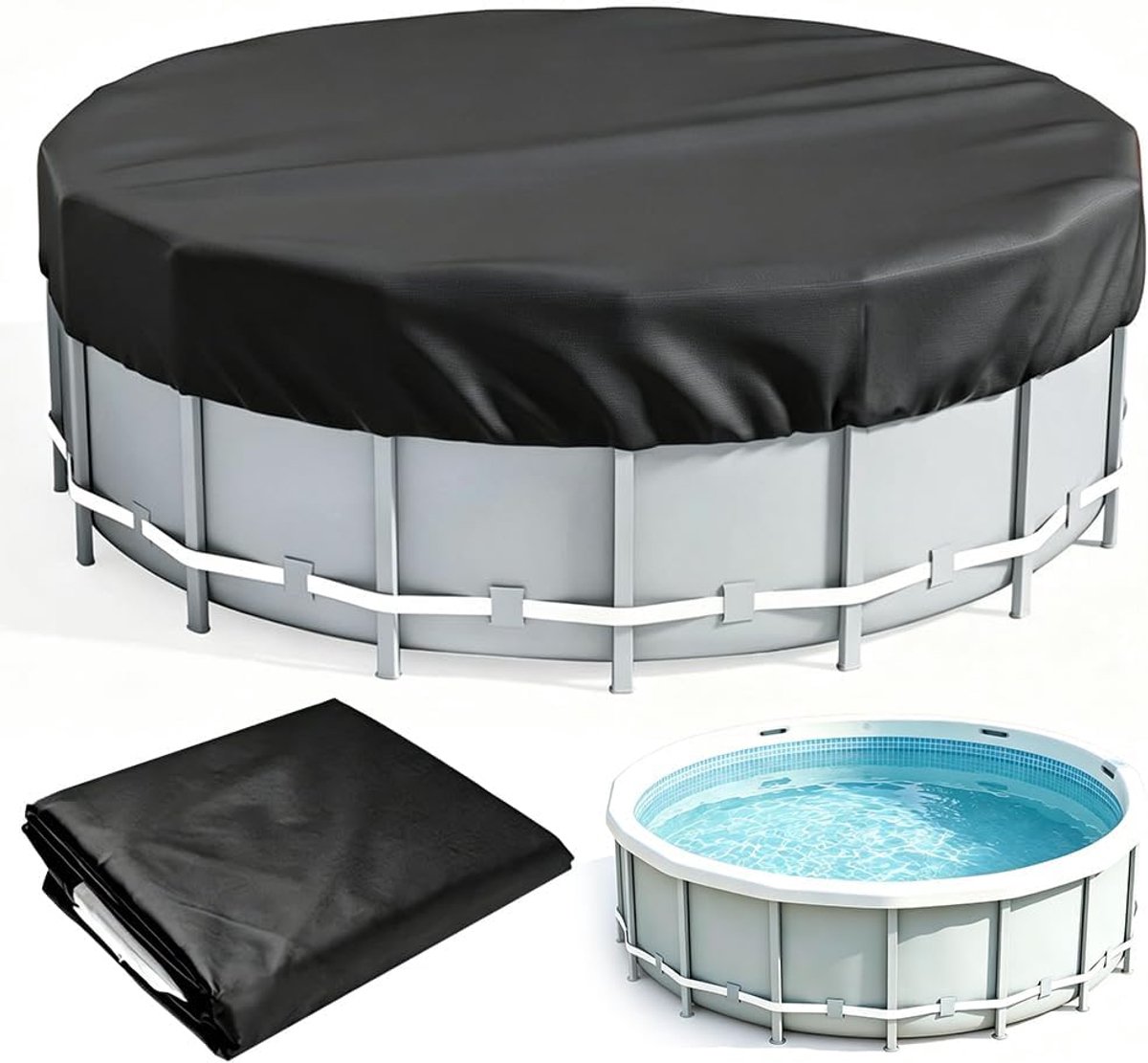 Poolafdekking Rond 366 cm - Oxford Stof - Wind- en Waterdicht - Bescherming tegen Vuil - SnelShoppen