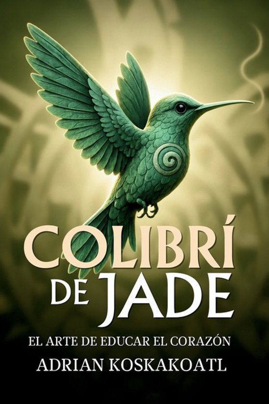 Boekomslag van 'Colibrí de Jade', met een jadekleurige kolibrie en de tekst 'EL ARTE DE EDUCAR EL CORAZÓN'.