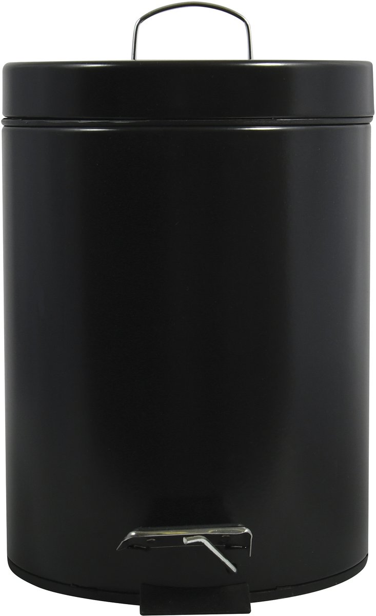 Msv Badkamer/toilet Pedaalemmer - Zwart - 5 Liter - 20 X 28 Cm