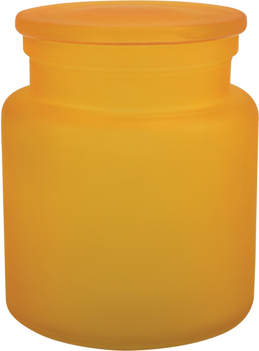 Spirella YOKO Glazen Opbergdoos Badkamer – Badkamer Opbergbox voor Wattenschijfjes en Wattenstaafjes – Glas – Misty Yellow