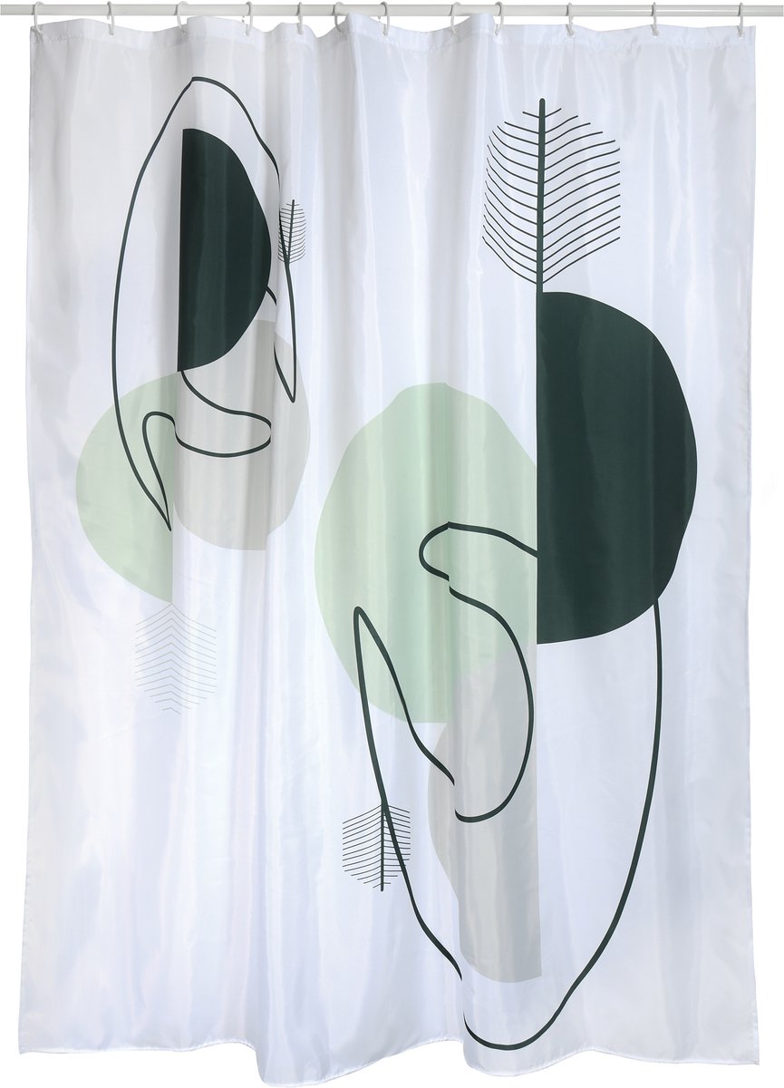 MSV Douchegordijn 180x200 cm - Polyester Douchegordijn Waterafstotend en Sneldrogend - Minimalistisch Design voor Douche en Bad