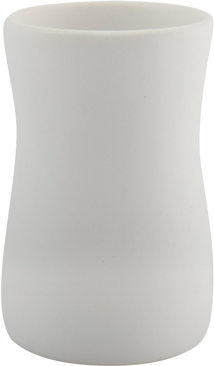 MSV Tandenborstelhouder PALMA – Tumbler Badkamer voor Tandenborstel en Tandpasta Houder – Wit – 8 x 12 cm