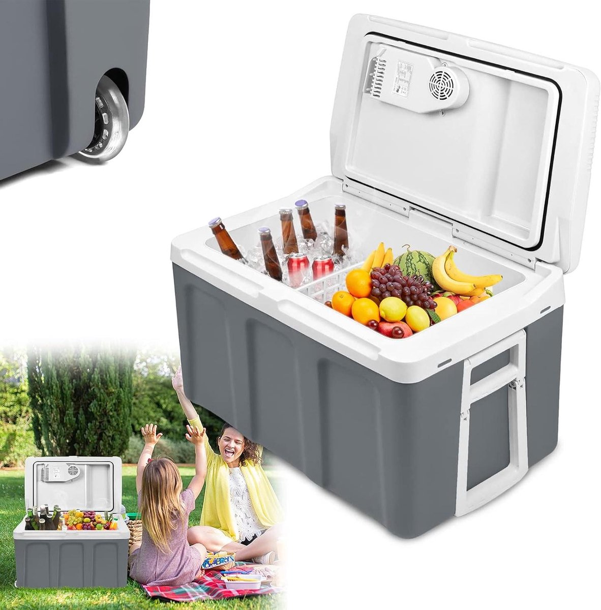 Elektrische Koelbox - Auto Koelkast - Kamperen en Reizen - Koel- en Verwarmingsfunctie - 48 liter - Wit