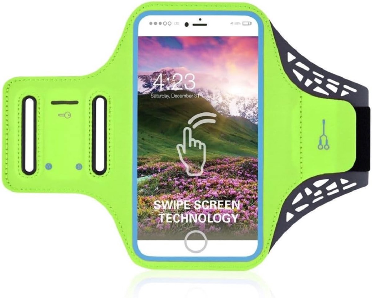 Arm Sleeve Ultradunne Armband Sport Hardlopen Fiets Wandelen Fietsen Gym voor Coolpad 26 Tibetan Peak (2020) - Groen