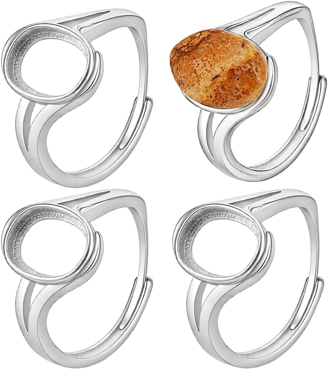 Ringen verstelbaar instellingen messing ringen basis ring zonder stenen voor sieraden maken voor doe-het-zelf ambachten edelsteen bruiloft dienblad: 10x8mm