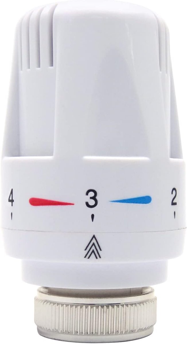 M30* 1.5 Systeem Thermostatische Radiatorkop, Automatische Standaard Radiatorklep Vervanging Vaste Kop, Thermostatisch Radiatorventiel Verwarmingssysteem voor Thuiskantoor Wit