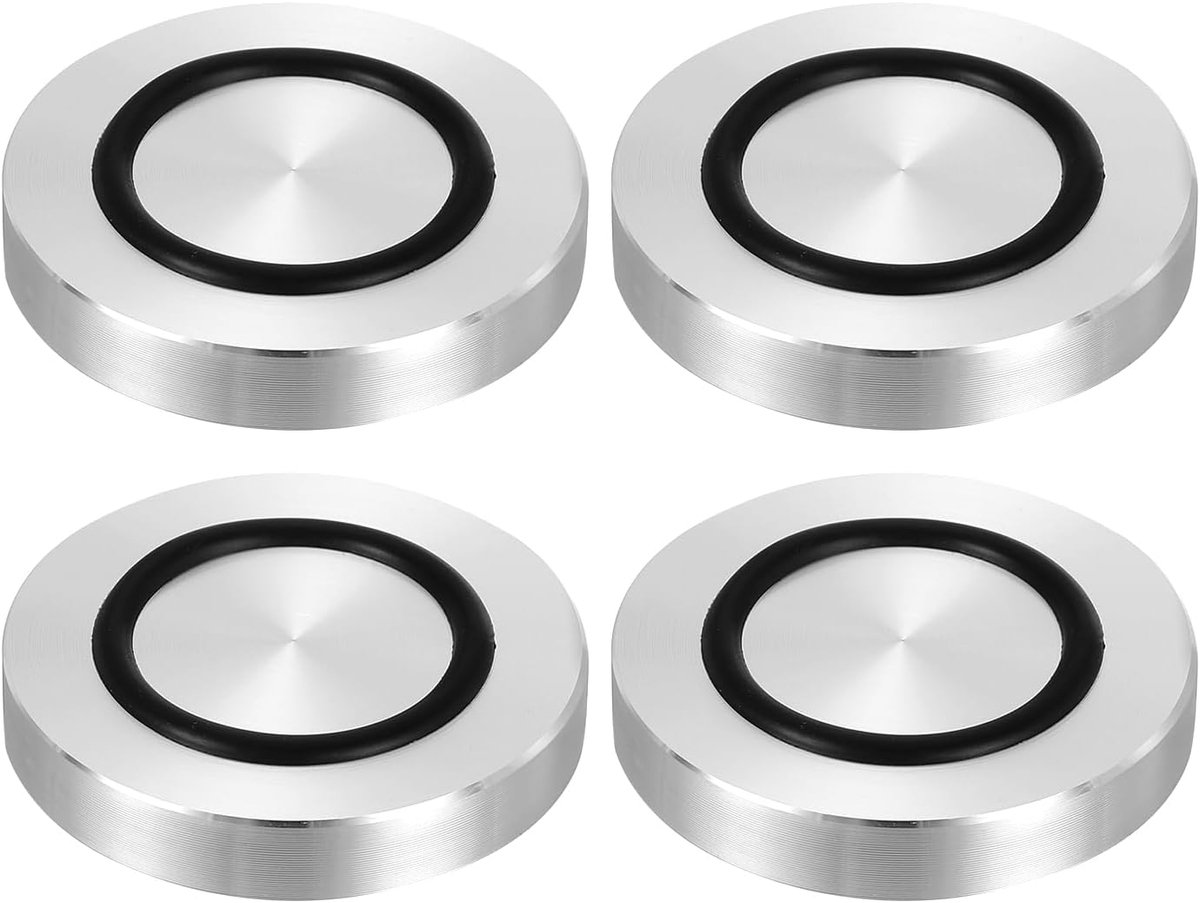 M8 schroefdraad 40 mm diameter 7 mm dikke adapter bovenste schijf glas ronde aluminium schijf 4 stuks ronde voeten solide hardware plaat met antislip rubberen ring