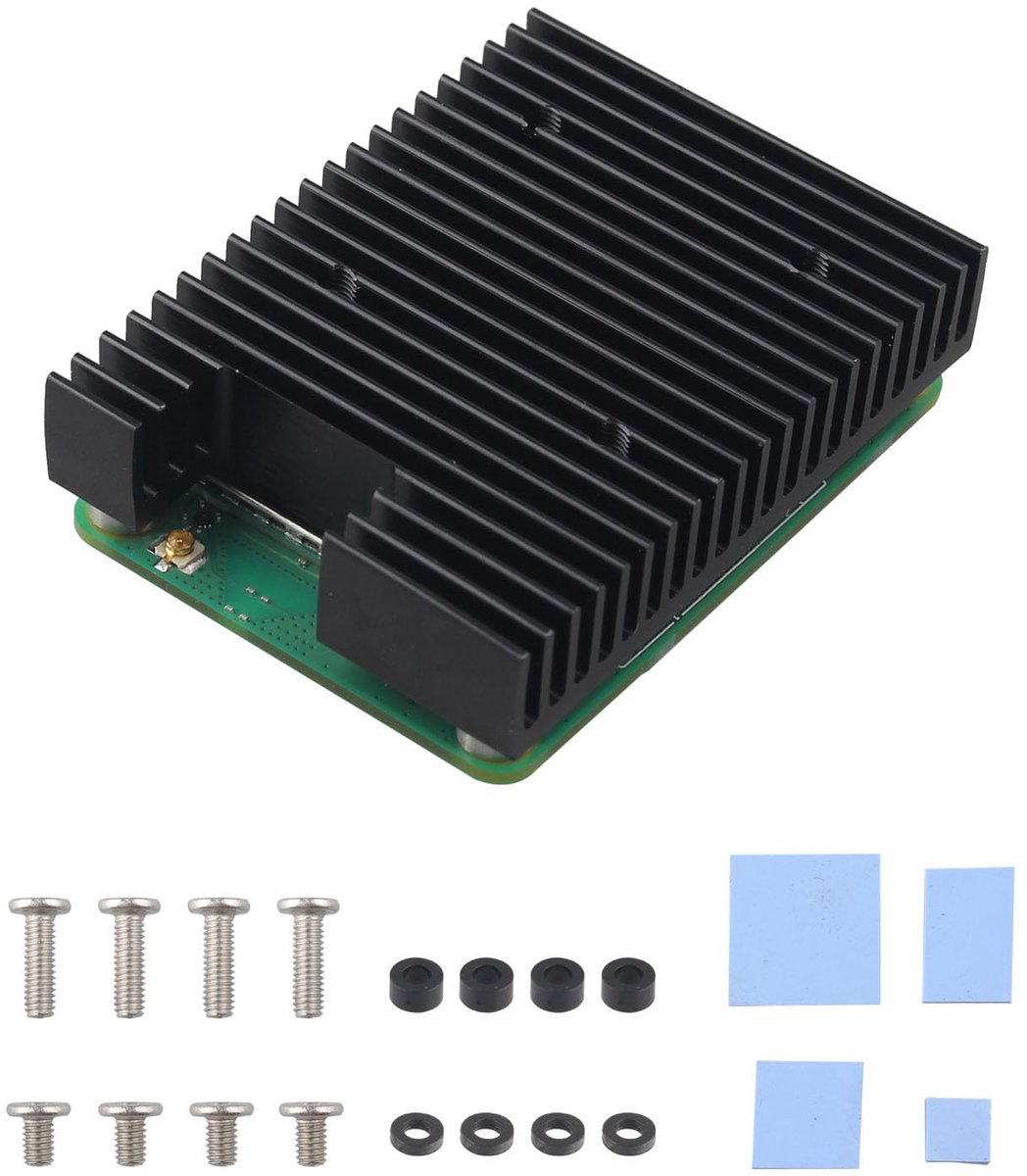 ZC503 Toegewijde Aluminium Heatsink Ondersteuning PWM Koelventilator Compatibel met Raspberry Pi Compute Module 5 CM5 Compute Module 4 CM4 Moederbord met Schroeven en Thermische Tapes