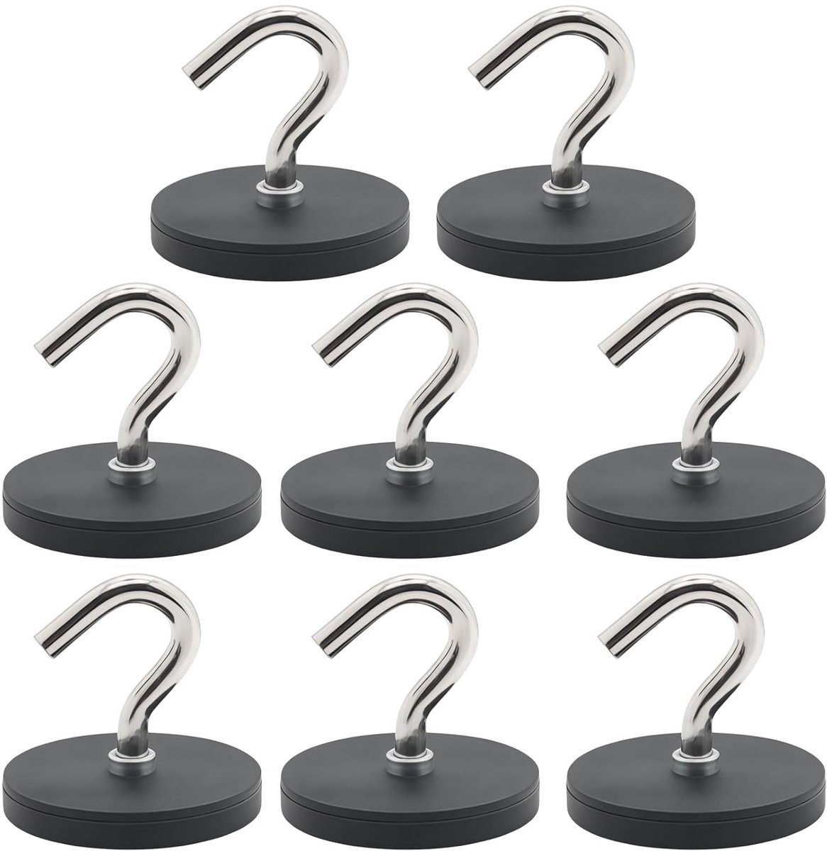 magneten extra sterke magneethaken 8 stuks magneethaken extra sterk D43, M6 magneten, ronde potmagneet grote magneet met haak voor kastorganizer, magnetische kledinghaken