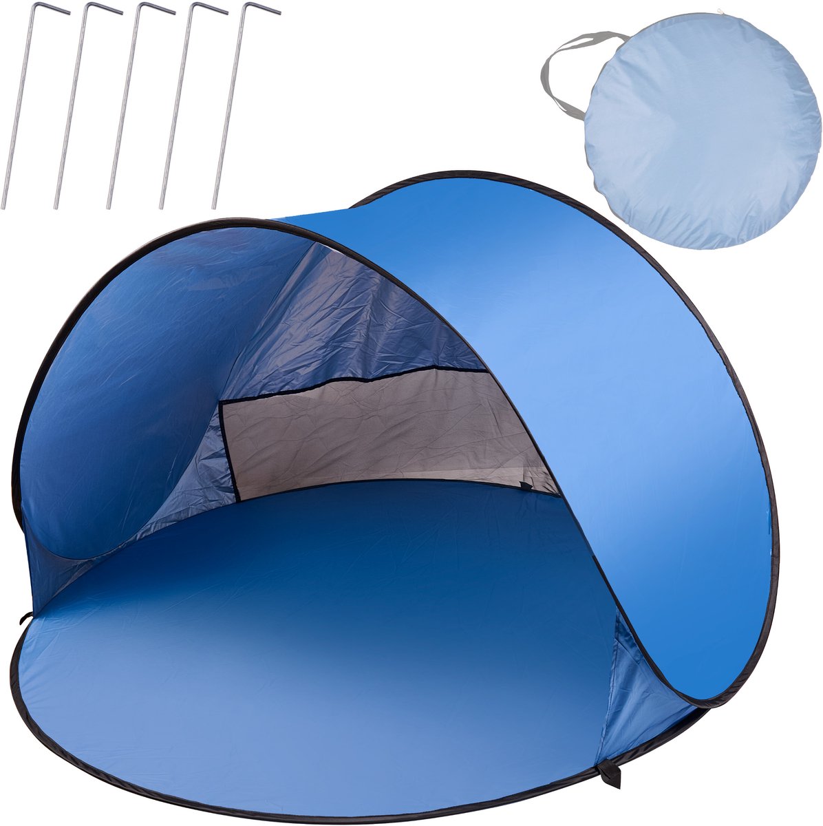 Strandtent Groot Zelfopvouwbaar Automatisch Strandtuinscherm Xl 146x146cm + Hoes
