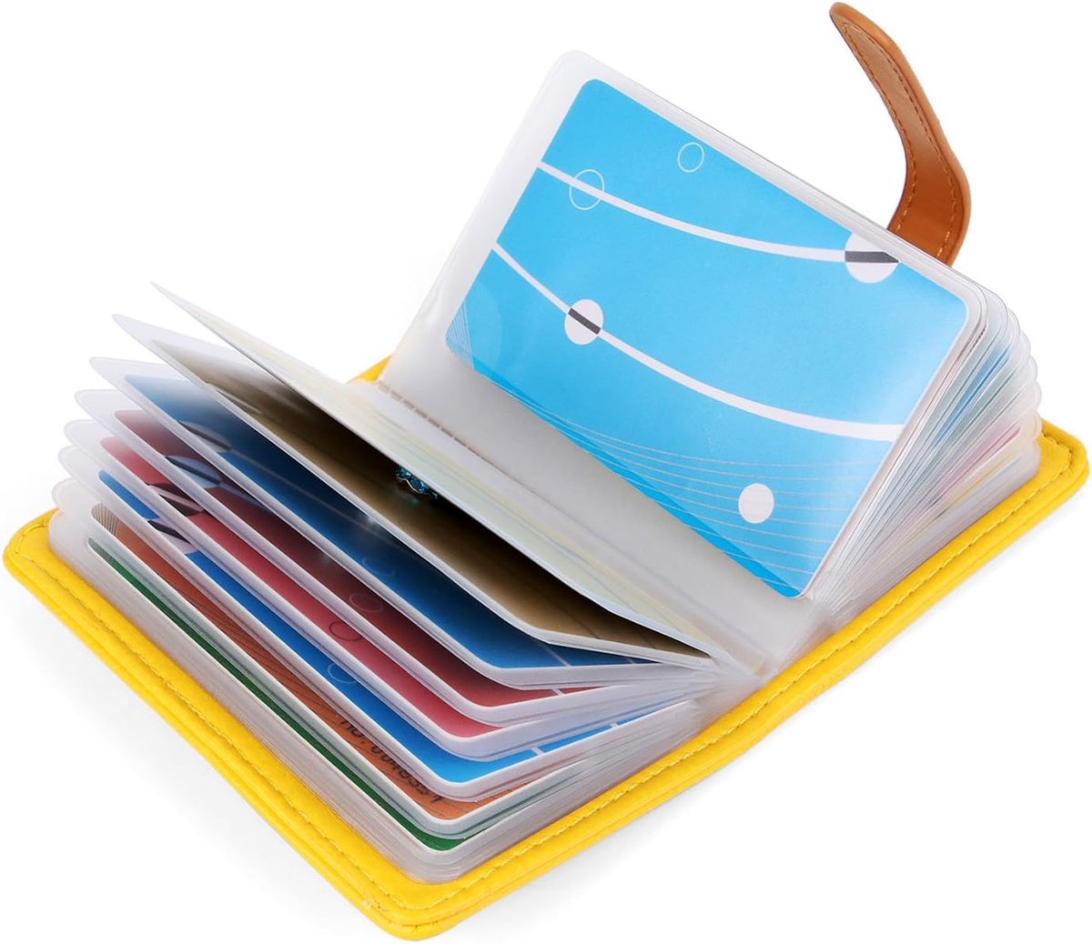 10 kleuren creditcardhouder voor dames en heren, leer, 26 sleuven