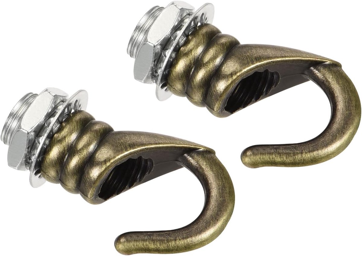 2 stuks legering M10 plafondhaak, galvaniseren hanger armaturen hanger | Hangende kroonluchter licht, geweldig voor thuis (Bronzen, 0,91x1,22-inch)