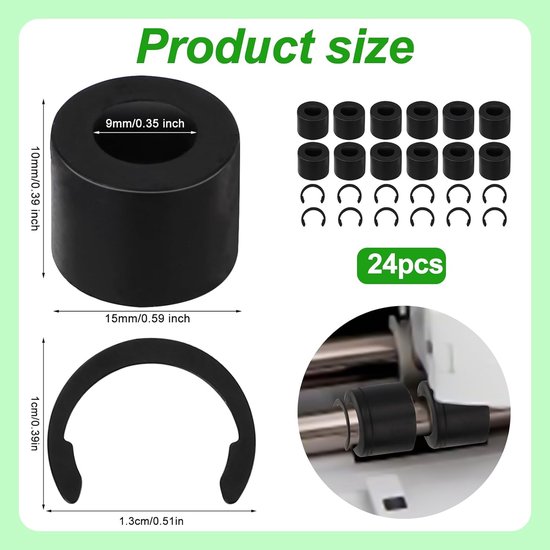 12-Delige Rubberen Rolresolutie voor Cricut Maker, 12-Delige Rubberen Rolvervanging, Voorkomt Effectief dat Rubber Beweegt Klemringen Compatibel met Cricut Maker — afbeelding 5