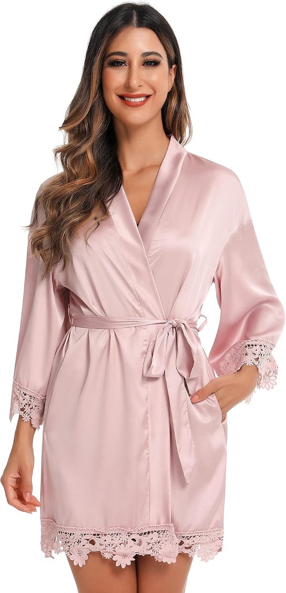Dames kimono gewaden ochtendjas satijnen badjas Slik bruiloft gewaden voor bruid/bruidsmeisje feest nachtjapon ochtendjas
