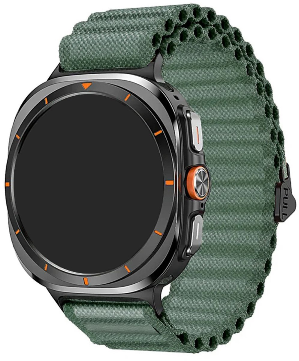Stravo Outdoor Nylon Trail Loop Bandje – Geschikt voor Samsung Galaxy Watch Ultra 47mm (2024/2025) / Ultra 2 47mm (2026) – Verstelbaar Sport Horlogebandje – Groen