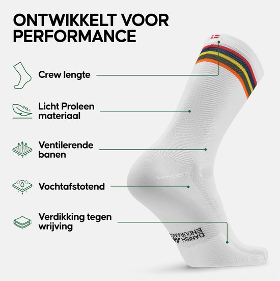 DANISH ENDURANCE Crew Fietssokken Dames en Heren - Ademend - Mountainbiken & Wielrennen - 3 paar - Meerkleurig - Maat 43-47 — afbeelding 3