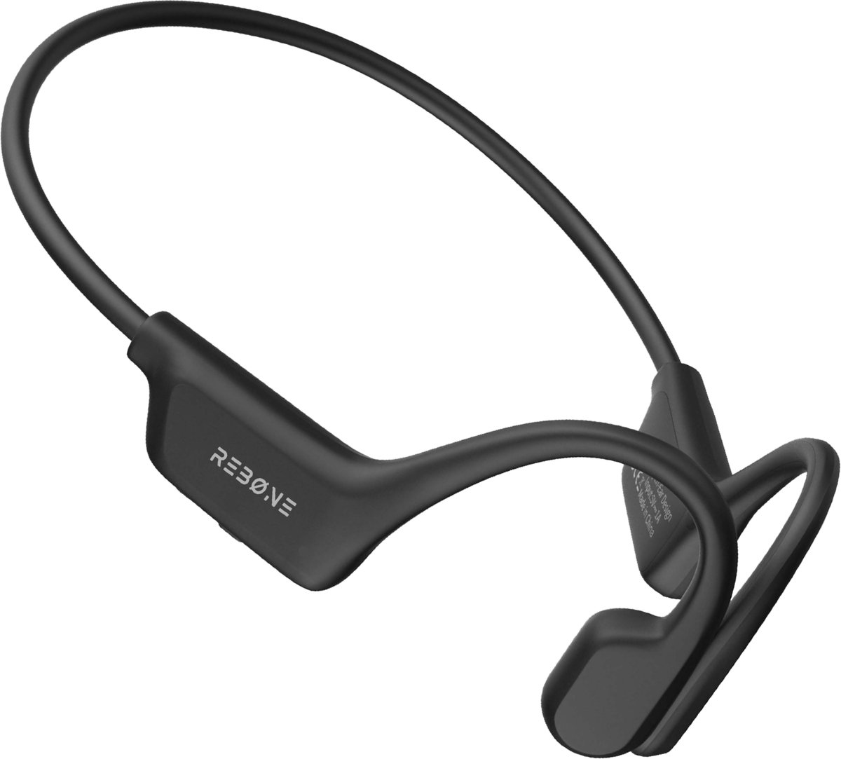 REBONE® OpenPulse Wave Bone Conduction Headphone - Draadloze Bluetooth Koptelefoon - Hoofdtelefoon Draadloos - Open Ear Oortjes - Sport Headphones - Hardloop en Zwem Oordopjes - Headset Earphones - MP3 Functie - Zwart