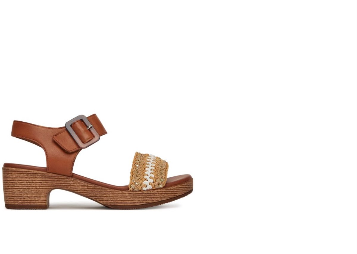 Remonte D0N58-22 sandalen met hak bruin goud beige klittenband maat 42